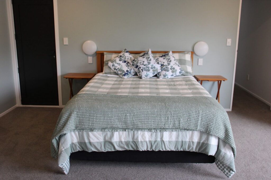 Farmhouse bedroom with queen bed