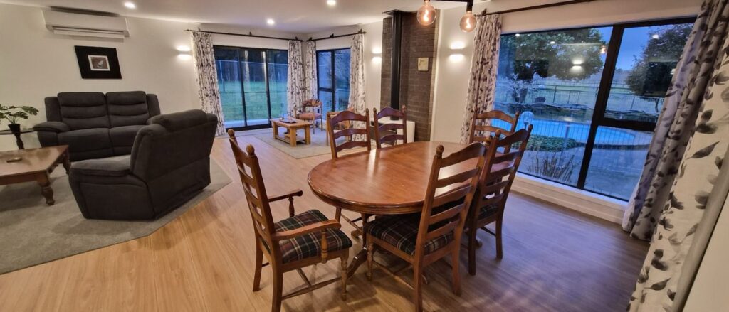 Farmhouse dining table seating eight