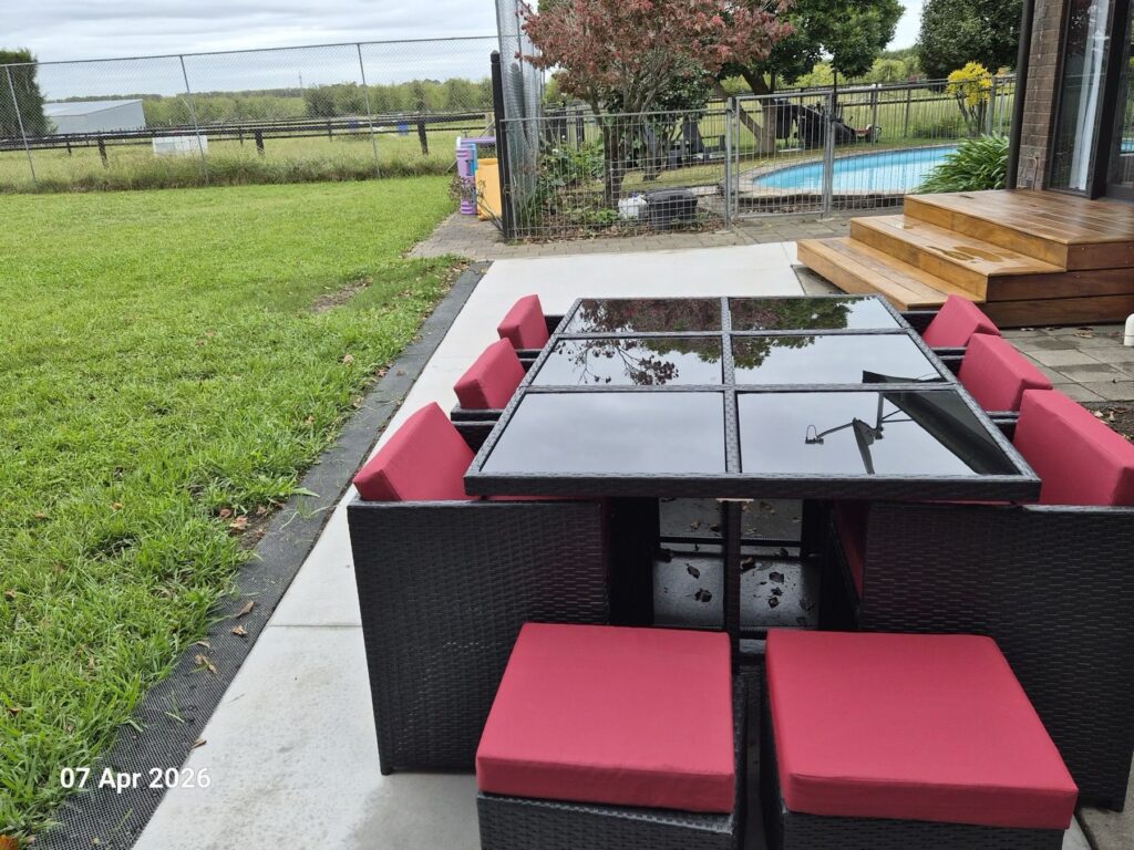 Outdoor lounge setting on the patio