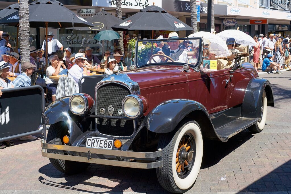 Vintage car at the Art Deco Festival, Napier